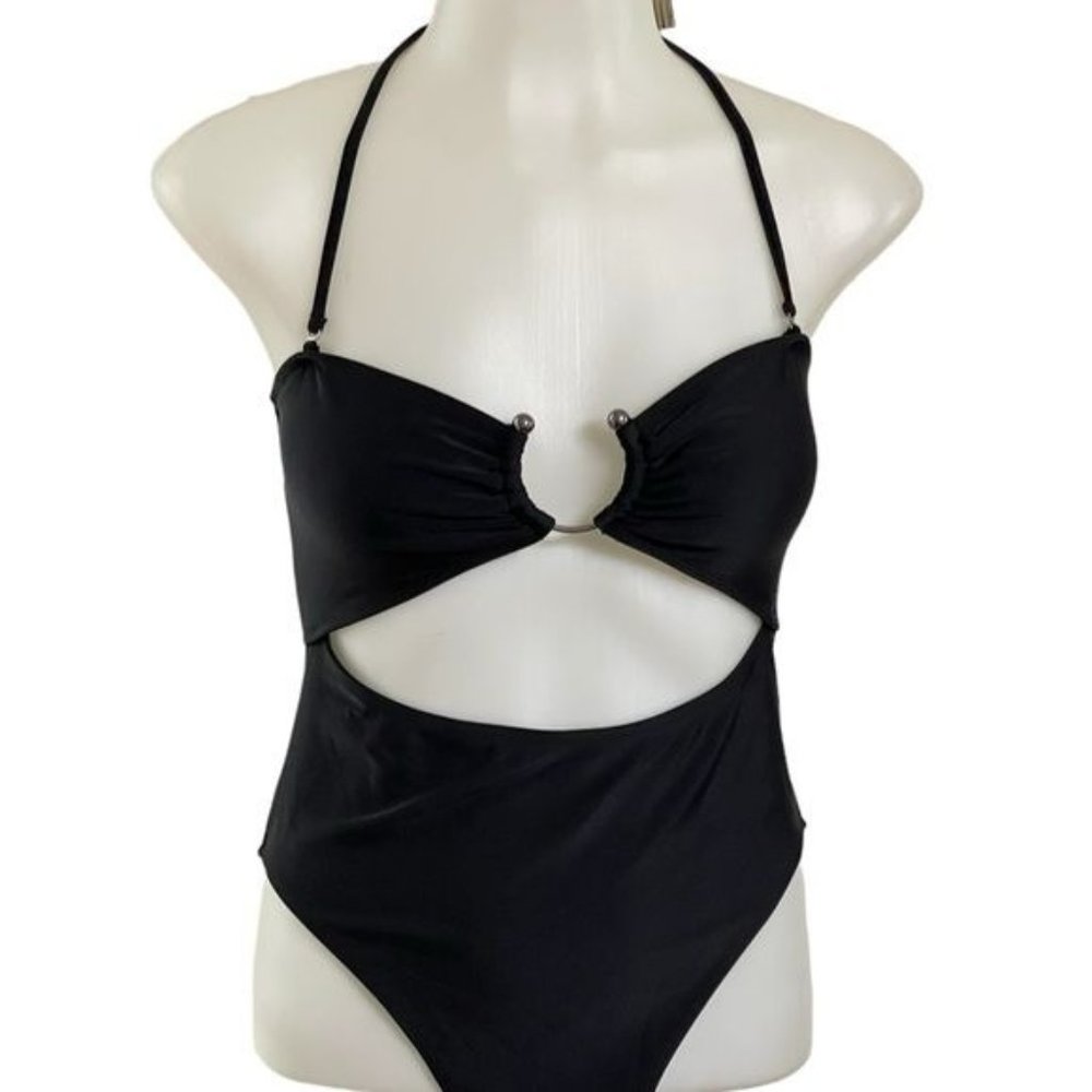 FOREVE 21.Women One Piece Swimsuit Black Color size M